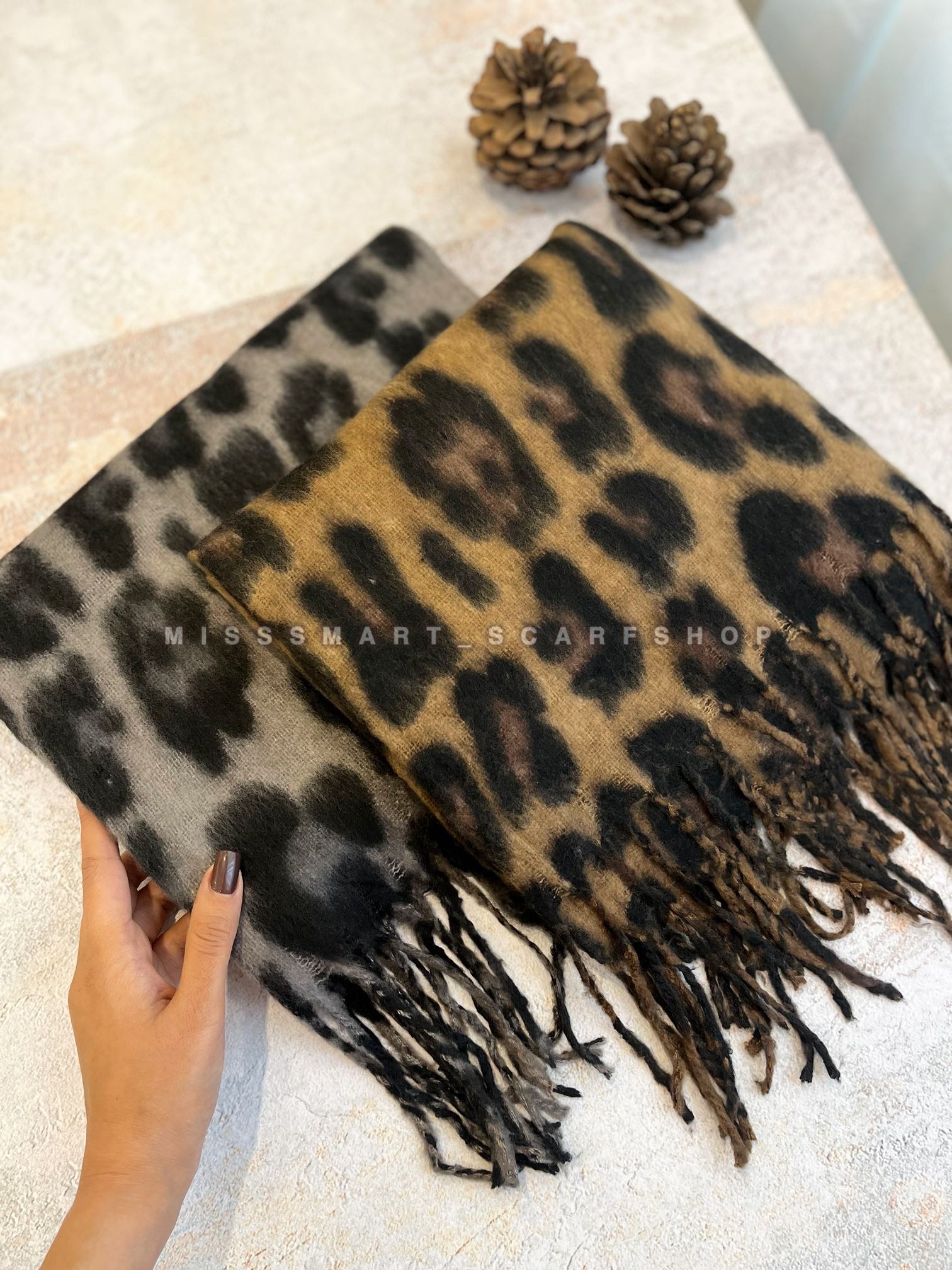 شال موهر پلنگی ظریف وارداتی