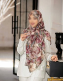 روسری نخی گلدار قواره بزرگ ( ۱۴۰)