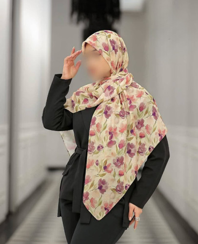 روسری نخی گلدار بهار قواره بزرگ (۱۴۰)